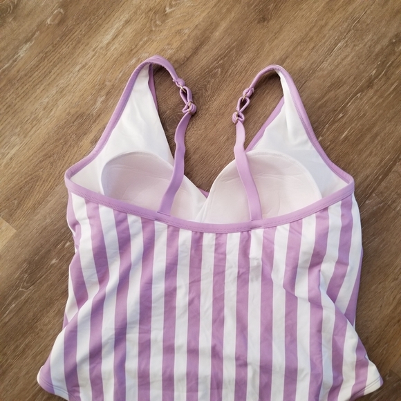 NWOT Kona Sol Purple Stripes One Piece Swimsuit Size 20W - Picture 6 of 7